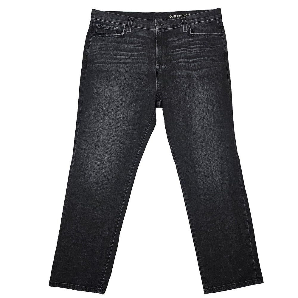 Outerknown S.E.A. Jeans Men's 38 x 30 Straight Fit Black Denim Made in USA